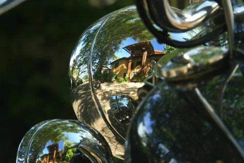 House reflected on a motorcycle Foto stock