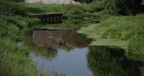 House Reflected in River1 Stock Footage 210220523