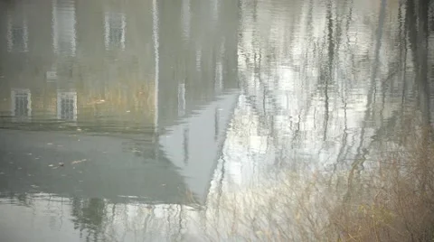 House reflection in water Stock Footage 58907866