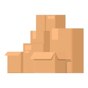 House relocation boxes icon cartoon . Move box Stock Illustration