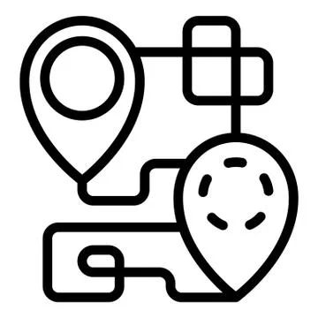 House relocation map icon, outline style Illustrazione stock