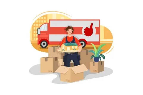 House Relocation Service 스톡 일러스트