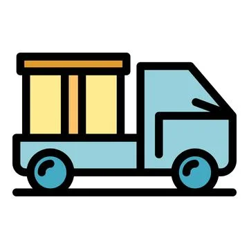 House relocation truck icon vector flat 스톡 일러스트