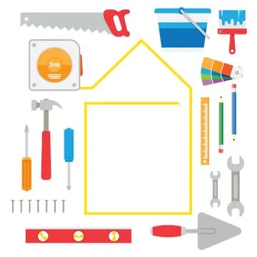 House remodel tools Stock Illustration