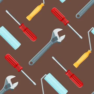 House remodel tools seamless pattern. 스톡 일러스트