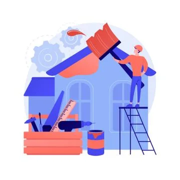 House renovation abstract concept vector illustration. Illustrazione stock