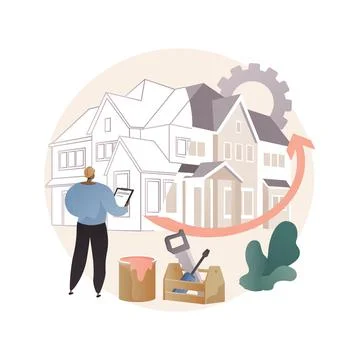 House renovation abstract concept vector illustration. イラスト素材