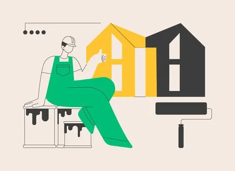 House renovation abstract concept vector illustration. イラスト素材