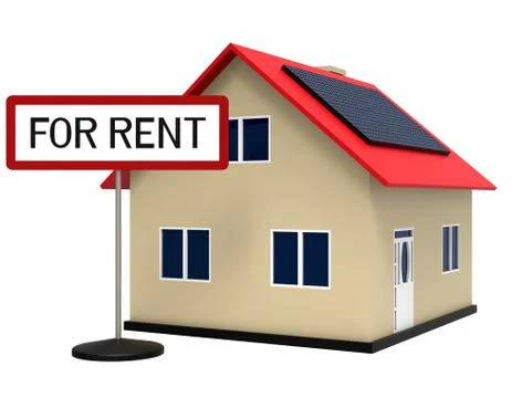 House for rent, 3d rendering Stock Illustration
