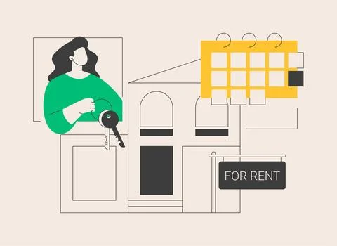 House for rent abstract concept vector illustration. Stock Illustration