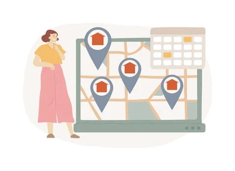 House for rent isolated concept vector illustration. Ilustración de archivo