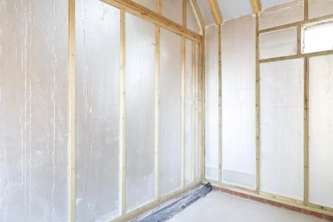 House with rigid insulation boards Stock Photos