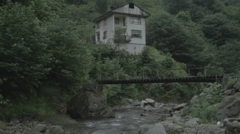 House on river Stock Footage 48392192