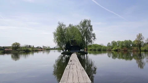 House on the river Stock Footage 95011714