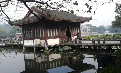 House on the river Foto stock