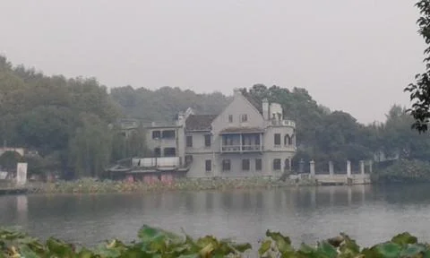House on the river Stock Photos