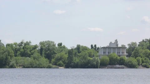 House on the River Shore Stock Footage 77006684