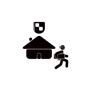 House robbery icon. Elements of insurance icon. Premium quality graphic design Illustrazione stock