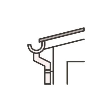 House Roof Gutter System vector concept colored icon Illustrazione stock