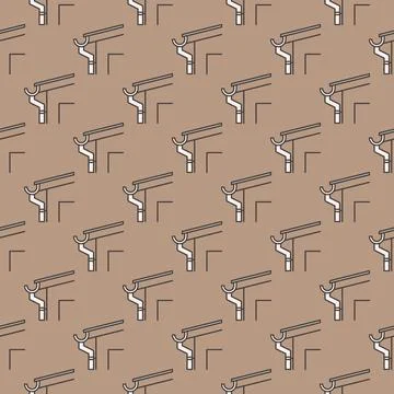 House Roof Gutter System vector colored seamless pattern Illustrazione stock