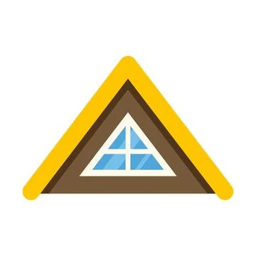 House roof with triangular attic window illustration 스톡 일러스트