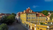 House Roofs On Kampa Island Near Charles Bridge Timelapse Hyperlapse, Prague Stock Footage