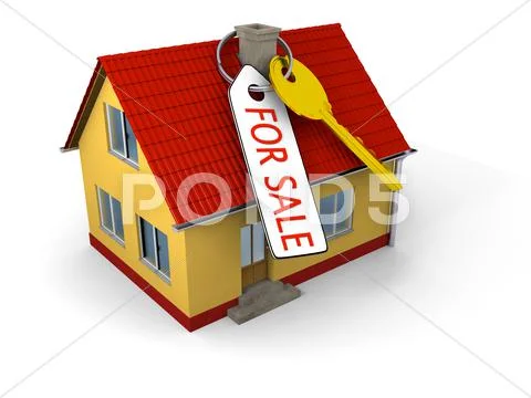 House for sale with key Stock Illustration
