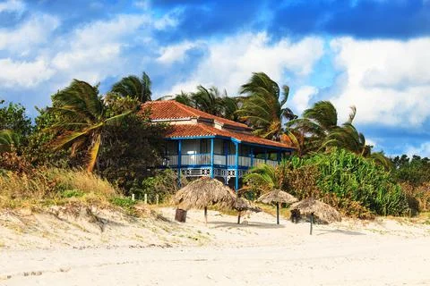 House on sandy beach Foto stock