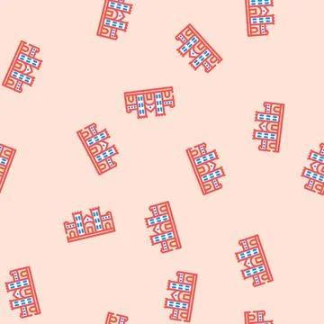 House school building vector seamless pattern Ilustración de archivo