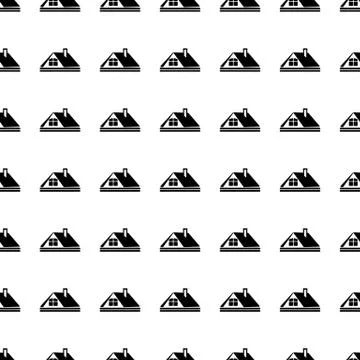 House seamless pattern. Vector Stock Illustration