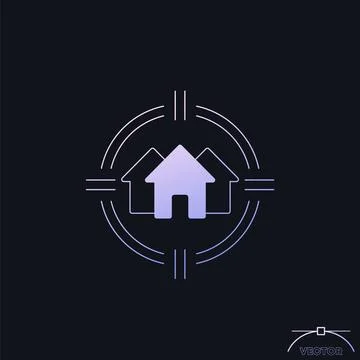 House search vector icon with a gradient Stock Illustration