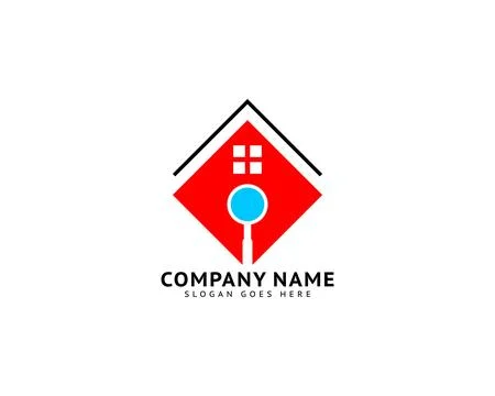 House Searching Logo Design Template Ilustração Stock