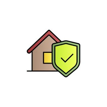 House, security color gradient vector icon Stock Illustration