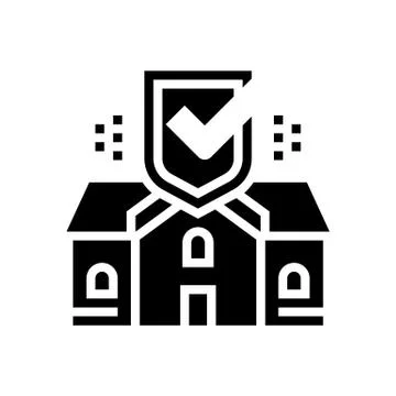 House security glyph icon vector illustration Stock Illustration