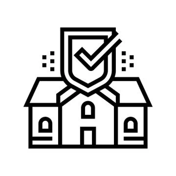 House security line icon vector illustration Stock Illustration