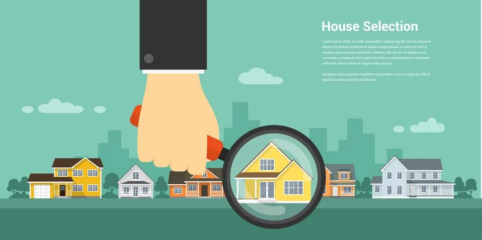 House selection concept Stock Illustration