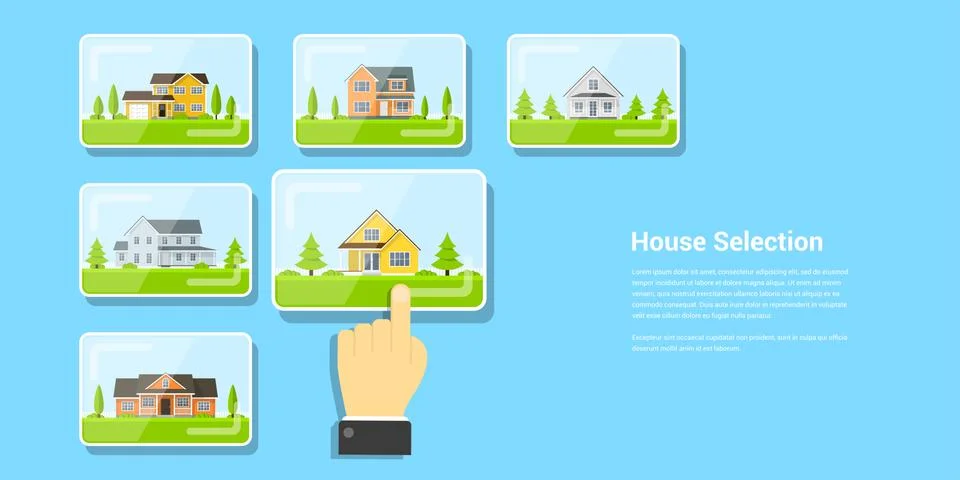 House selection concept Stock Illustration