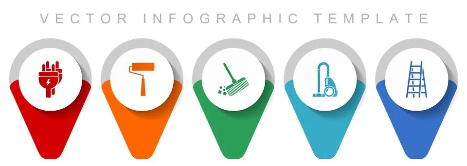 House services pointer collection, miscellaneous icons such as plug, paint ro Stock Illustration