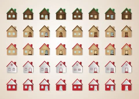 House set Stock Illustration