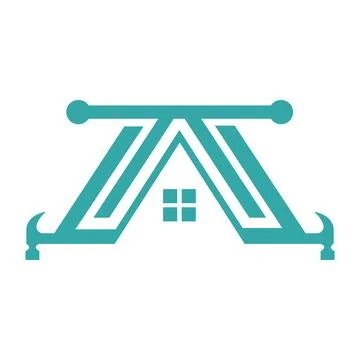 House shape abstract line vector logo design Stock Illustration