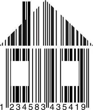 House shape barcode illustration Stock Illustration