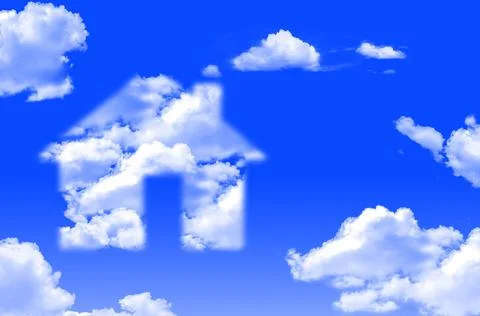 House shape in clouds concept イラスト素材
