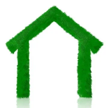 House shape from green grass Stock Illustration