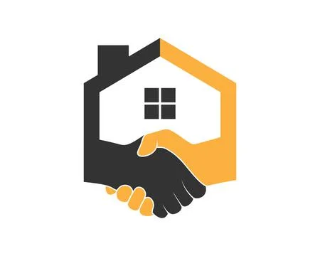 House shape with hand shake Stock Illustration