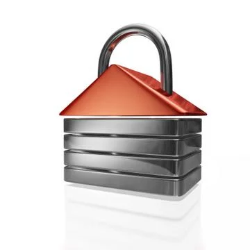House Shape Security Padlock Stock Illustration