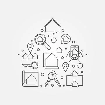 House shape - vector Real Estate illustration Stock Illustration