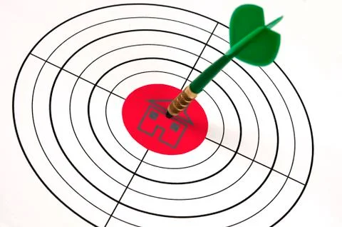 House shape word on target Stock Illustration