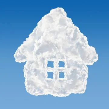 House shaped cloud - data base concept. Illustrazione stock