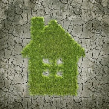 House shaped grass patch Illustrazione stock