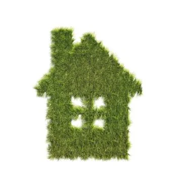 House shaped grass patch Ilustración de archivo